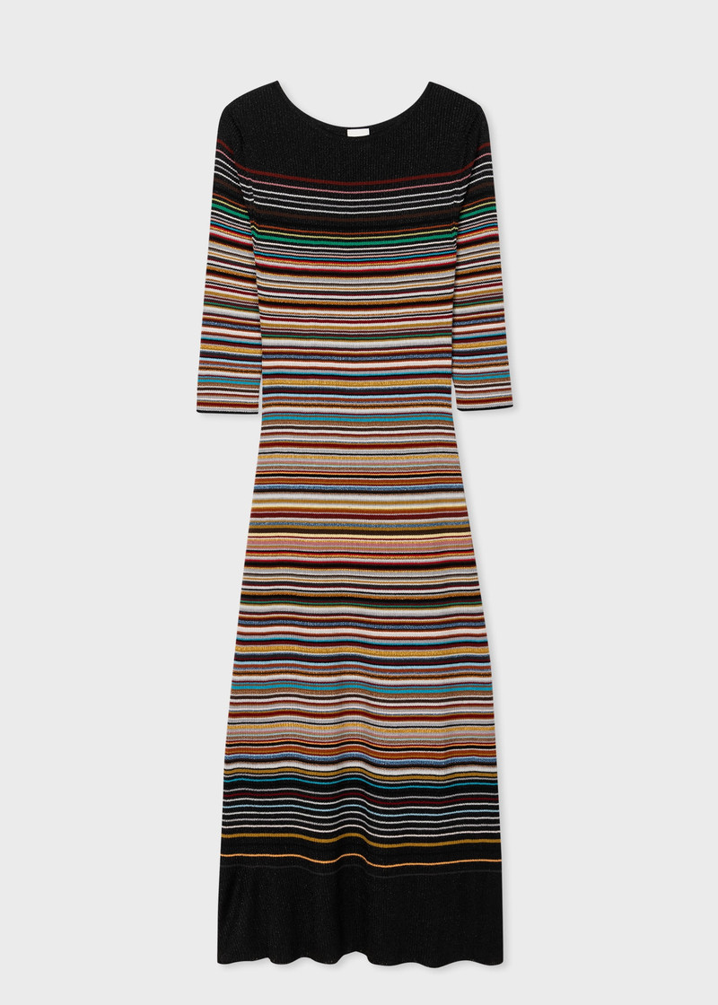 'Signature Stripe' Knitted Midi Dress 1