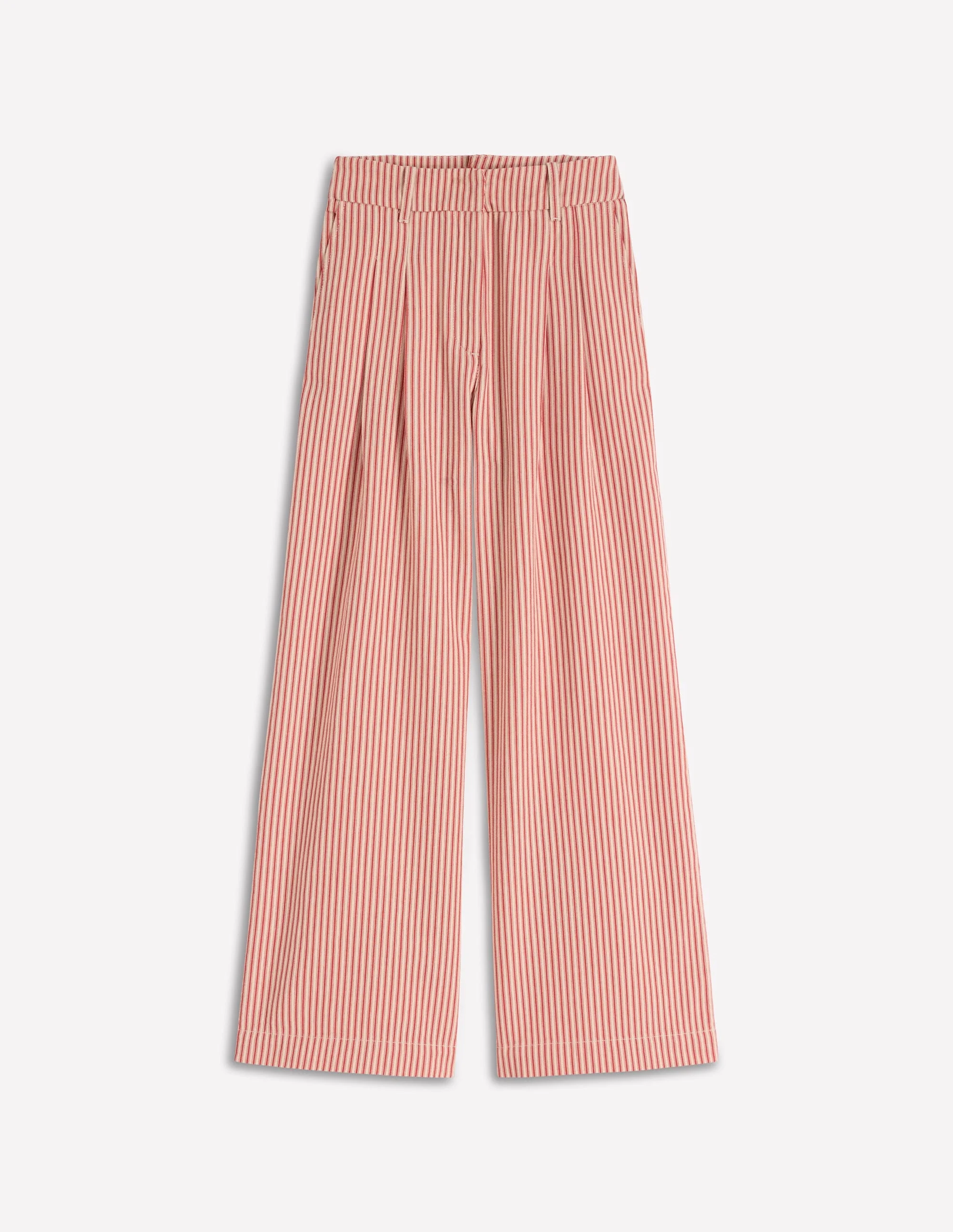 Kensington Wide Leg Pants-Red Ticking Stripe - 1