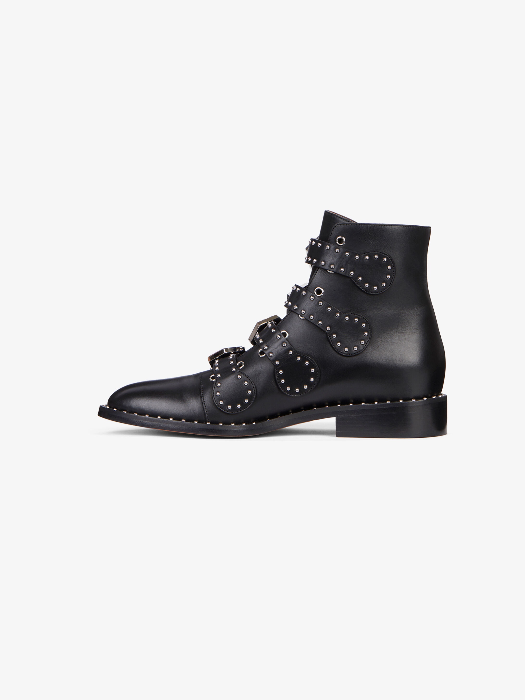 Multi-strap boots in leather with studs - 8