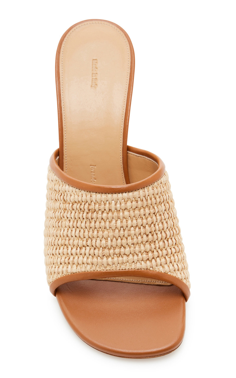 JW Anderson Raffia Mule Sandals tan outlook