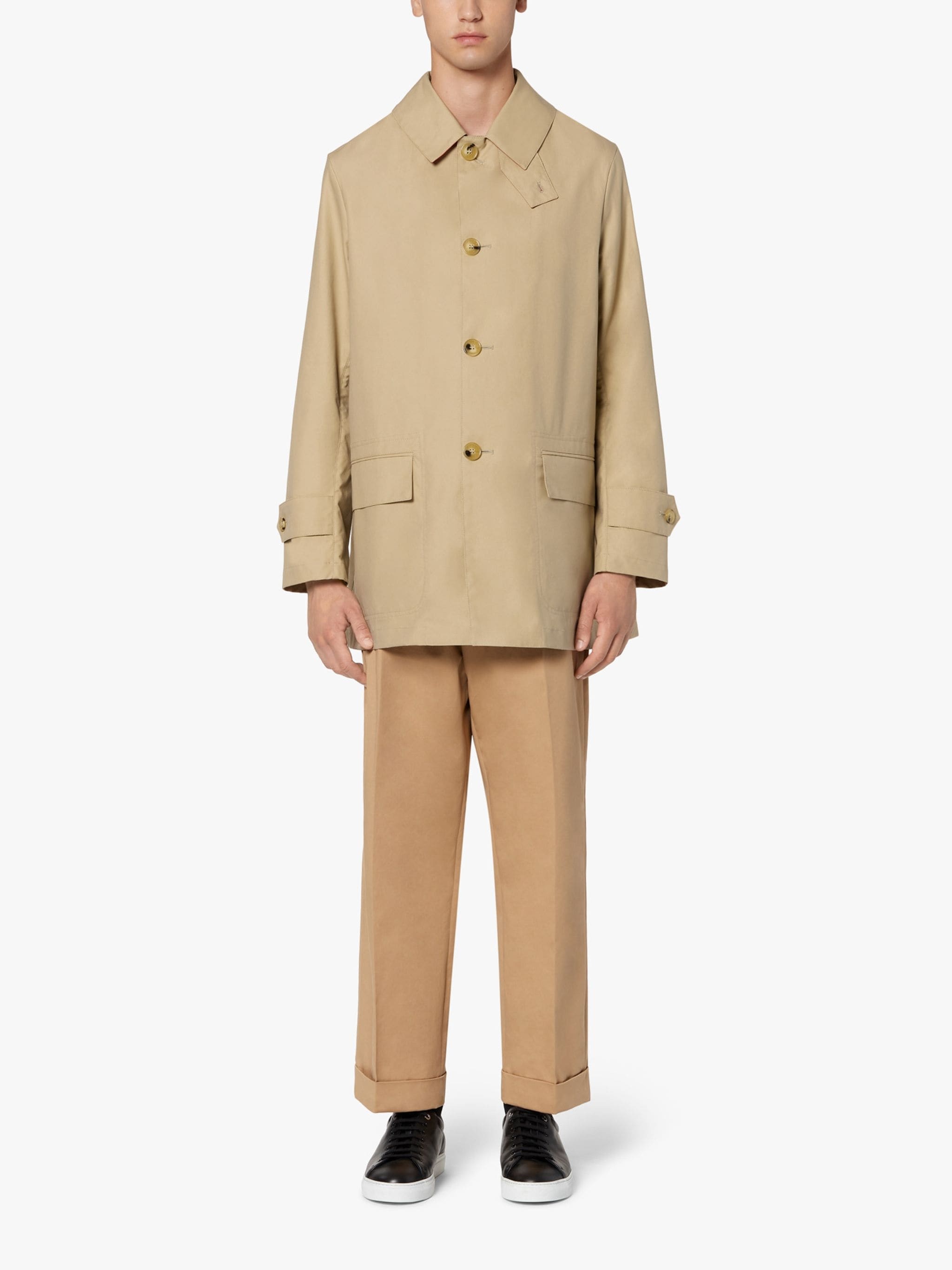 TORRENT BEIGE COTTON SHORT RAINCOAT | GMM-202 - 2