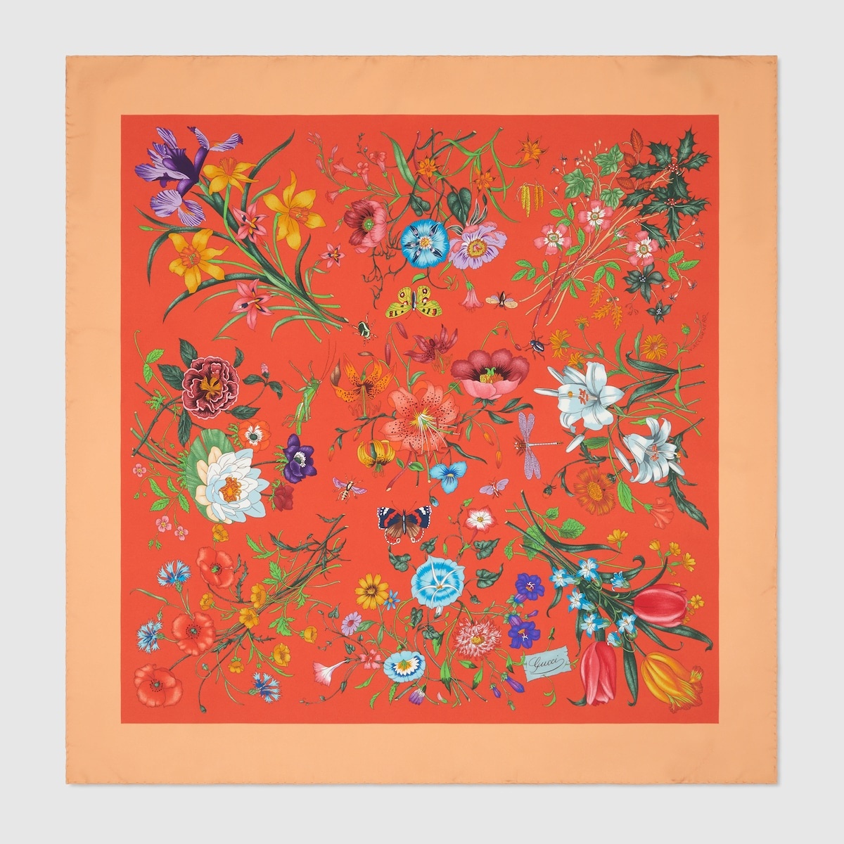 Flora print silk carré - 1