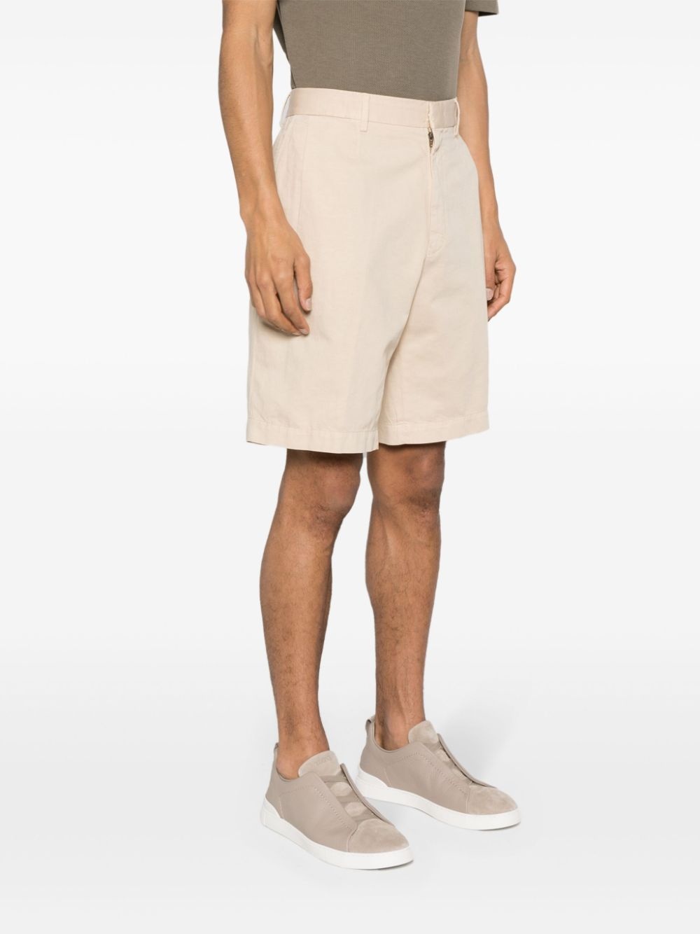 wide-leg cotton chino shorts - 3