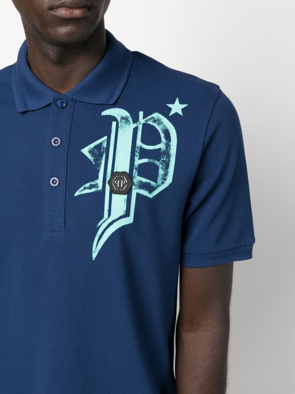 logo-print cotton polo shirt - 5
