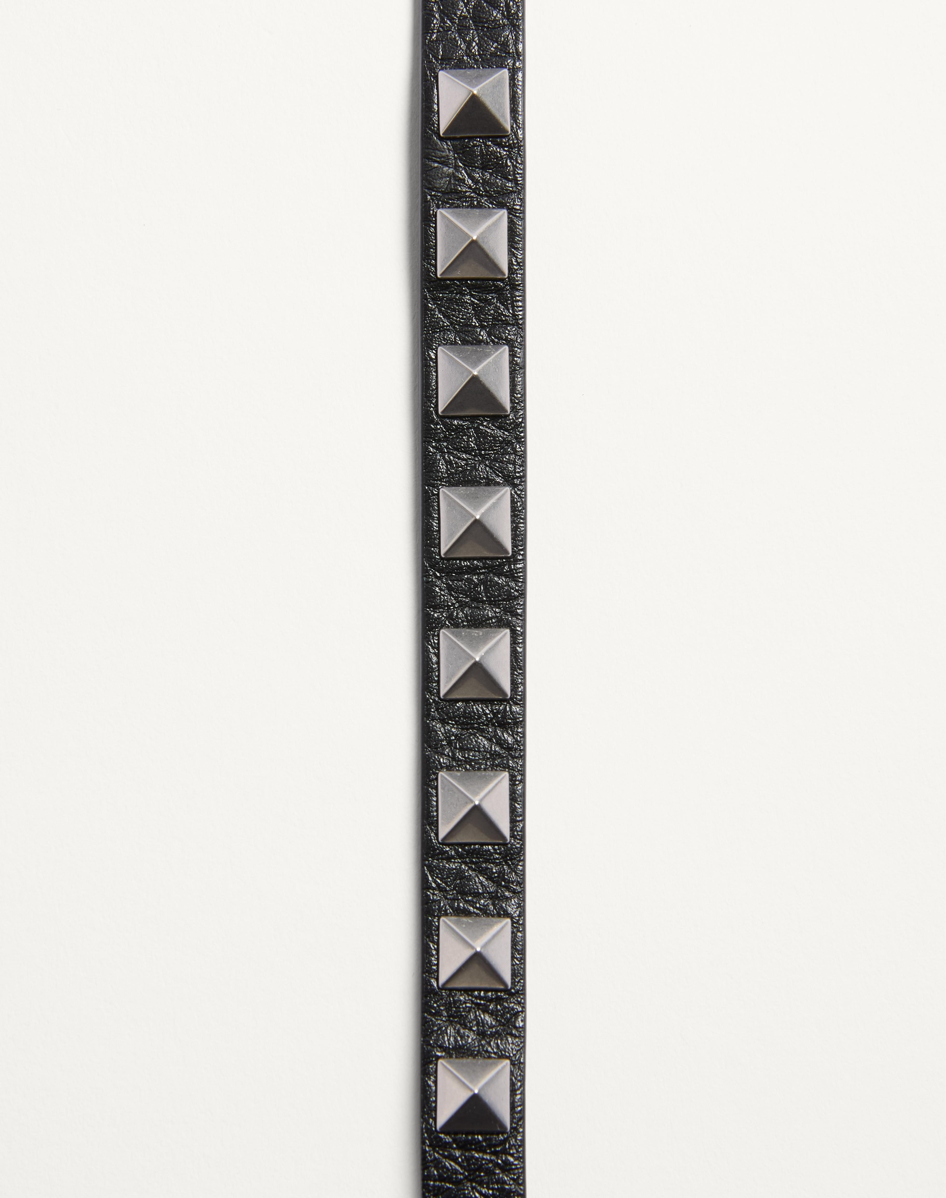 ROCKSTUD LEATHER BRACELET WITH RUTHENIUM STUDS - 3