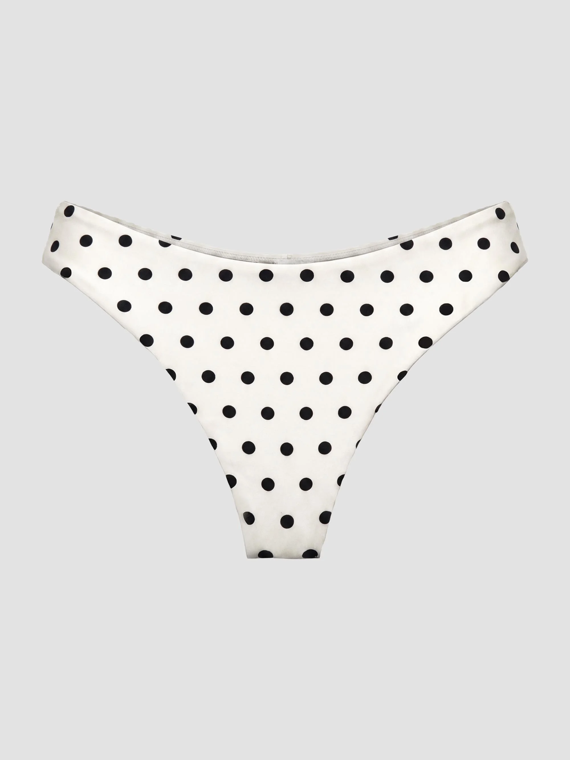 Women's Mira Polka Dot Bikini Bottom - Ivory Black Polka Dot - 1