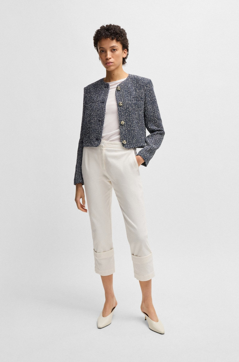 BOSS COLLARLESS JACKET IN TWO-TONE TWEED outlook
