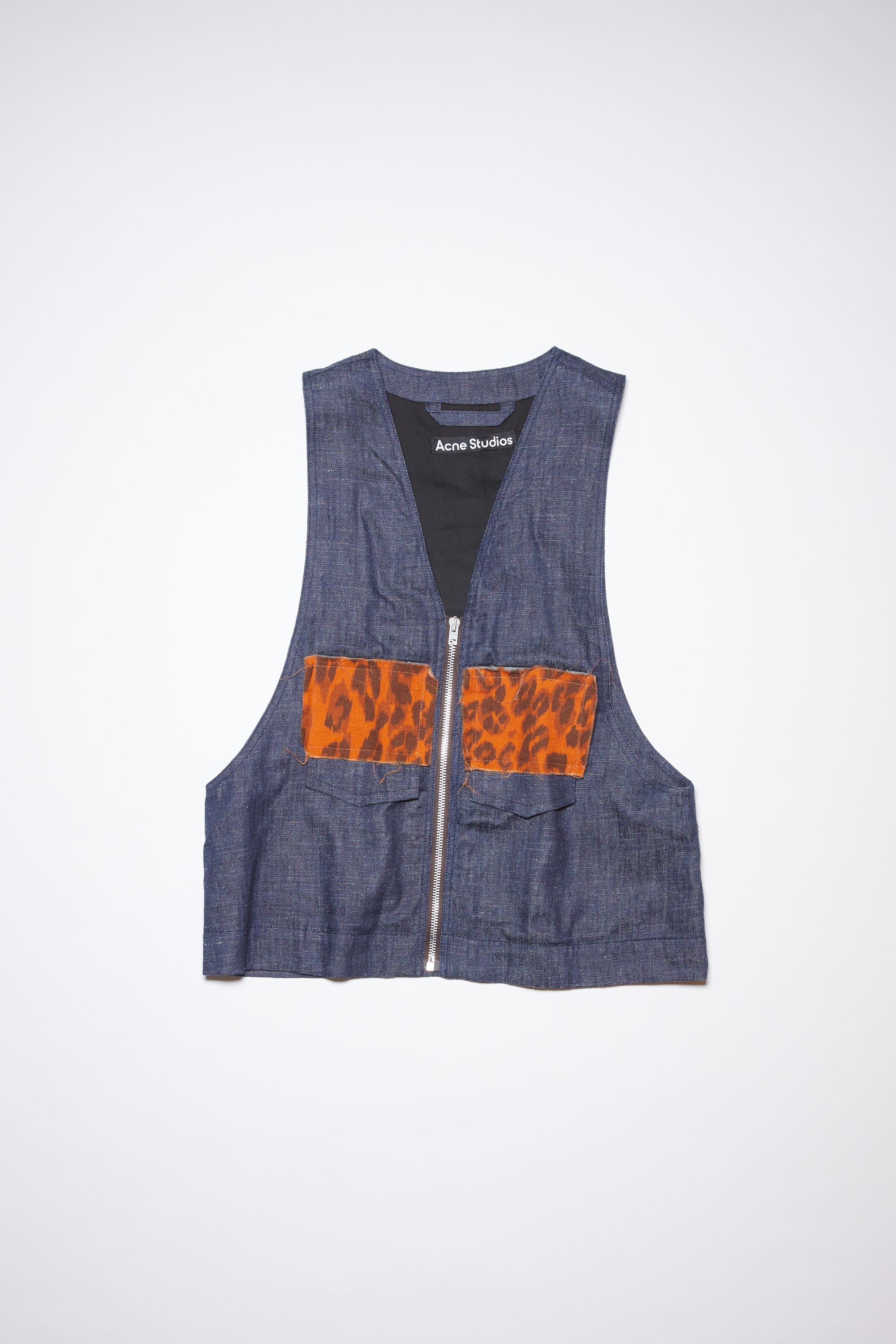 Fluid denim vest - Indigo blue - 1
