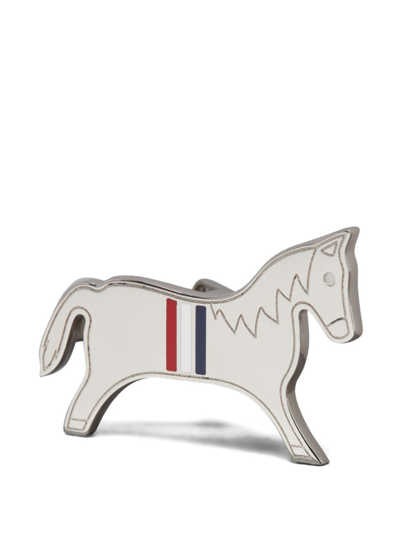 Thom Browne horse-motif tie bar outlook