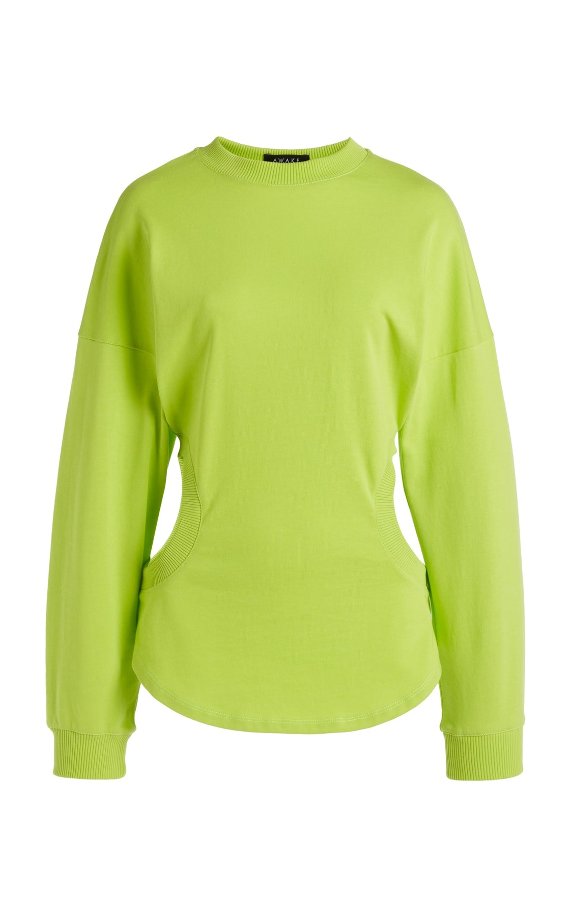 LONG SLEEVE JERSEY TOP WITH CUTOUT DETAIL ACID LIME - 10