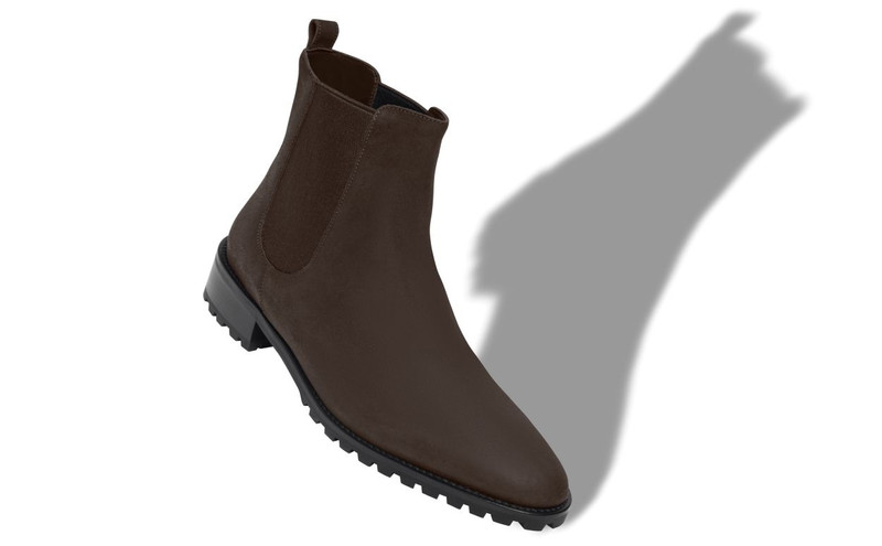 Manolo Blahnik Brown Suede Ankle Boots outlook
