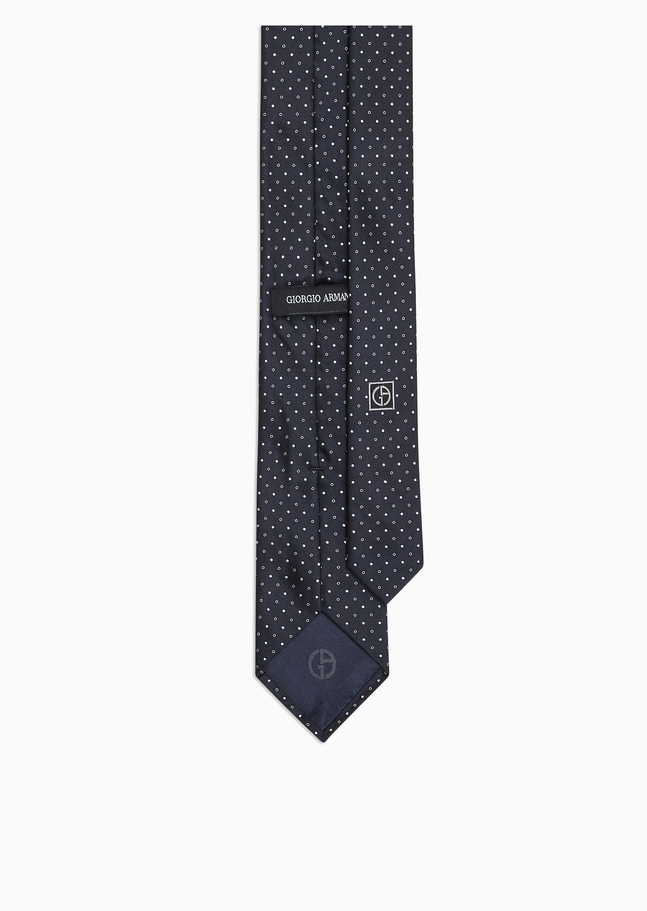 Silk tie with micro jacquard polka dots - 2