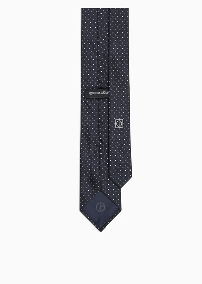 GIORGIO ARMANI Silk tie with micro jacquard polka dots outlook