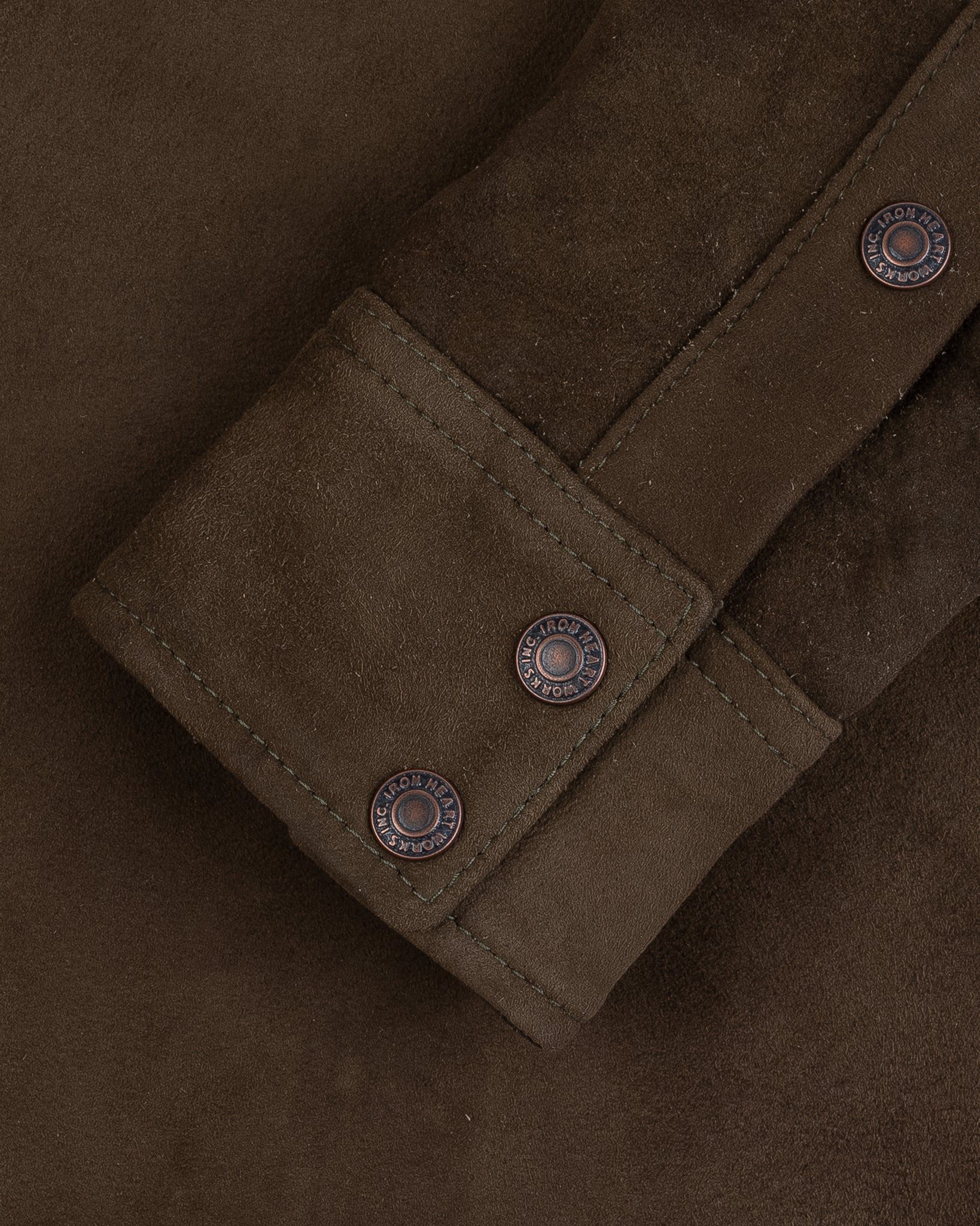 IHSB-BIGBUCK-OLV Deerskin Western Shirt 'The Big Buck' - Olive - 10