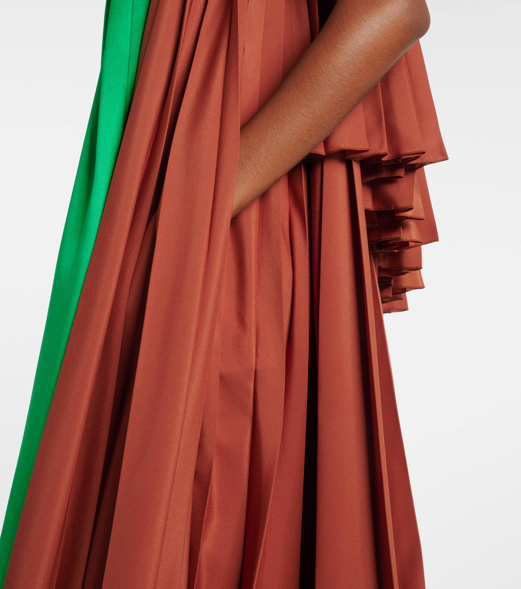 Pleated asymmetric midi dress - 5