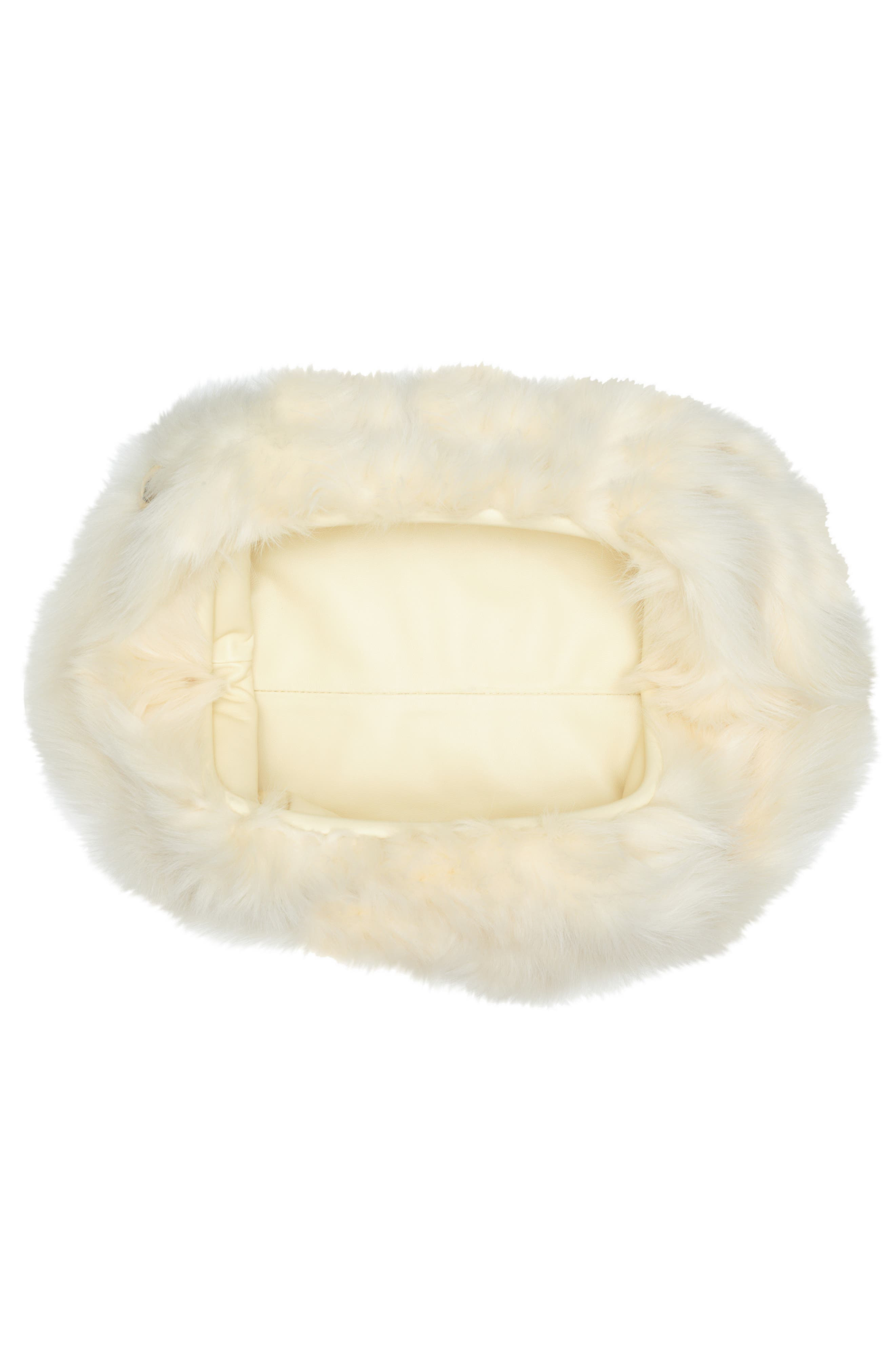 The Pouch Stud Embellished Genuine Shearling Clutch - 4