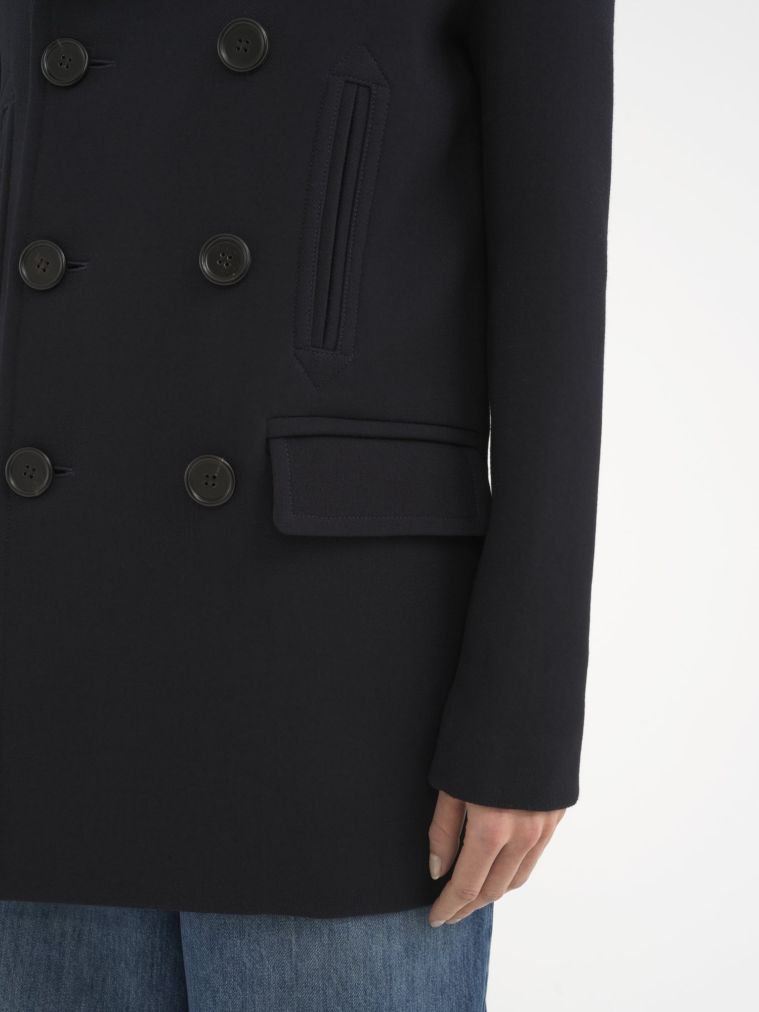 PEA COAT IN DOUBLE WOOL CRÊPE - 6