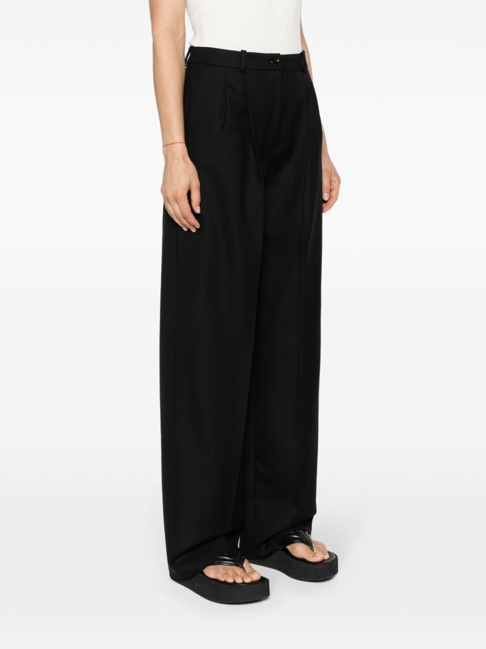 pleat-detailed virgin wool trousers - 3