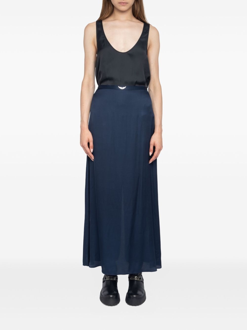 Jimeno satin wings-embellished maxi skirt - 2