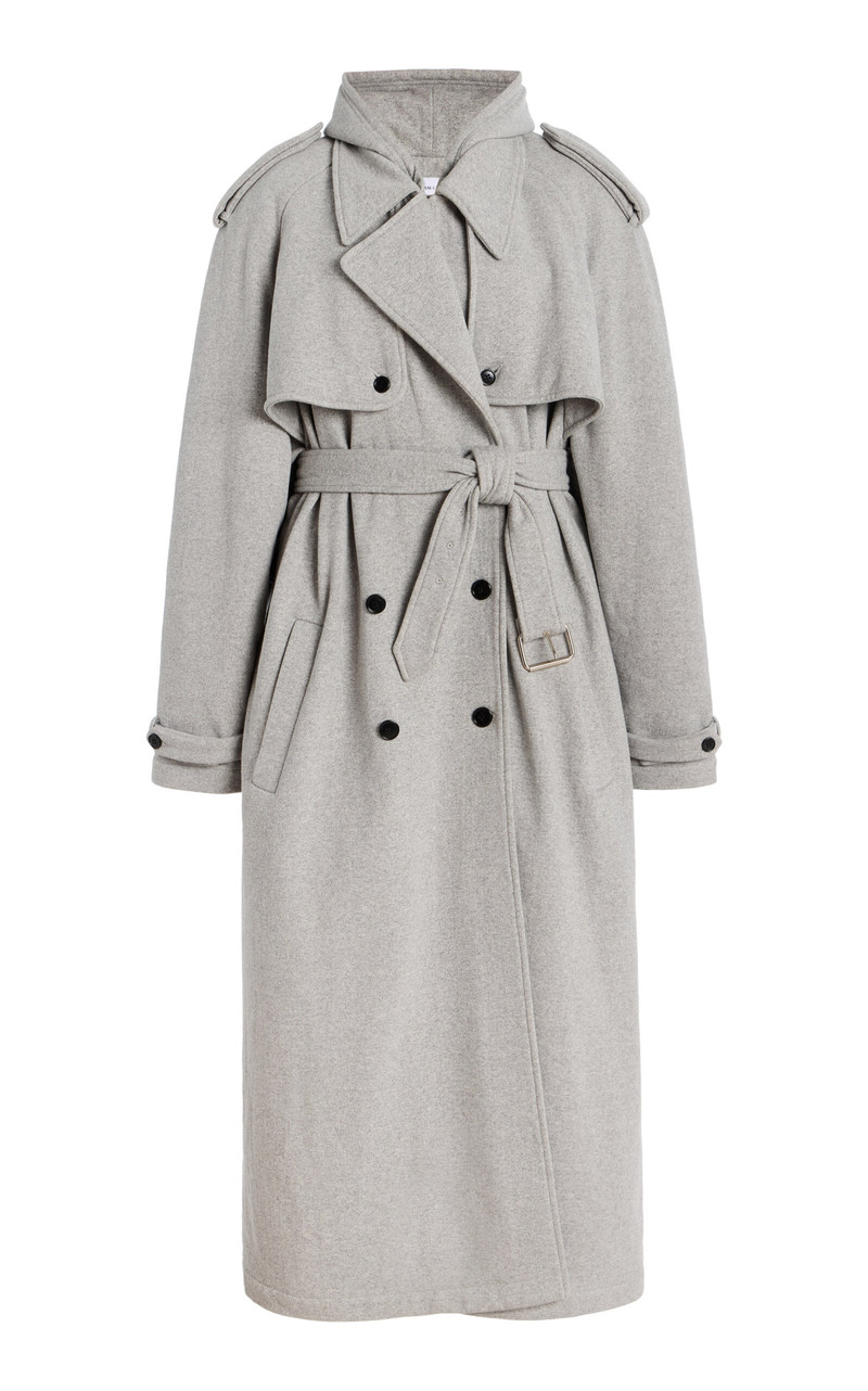 Hooded Jersey Trench Coat grey 1