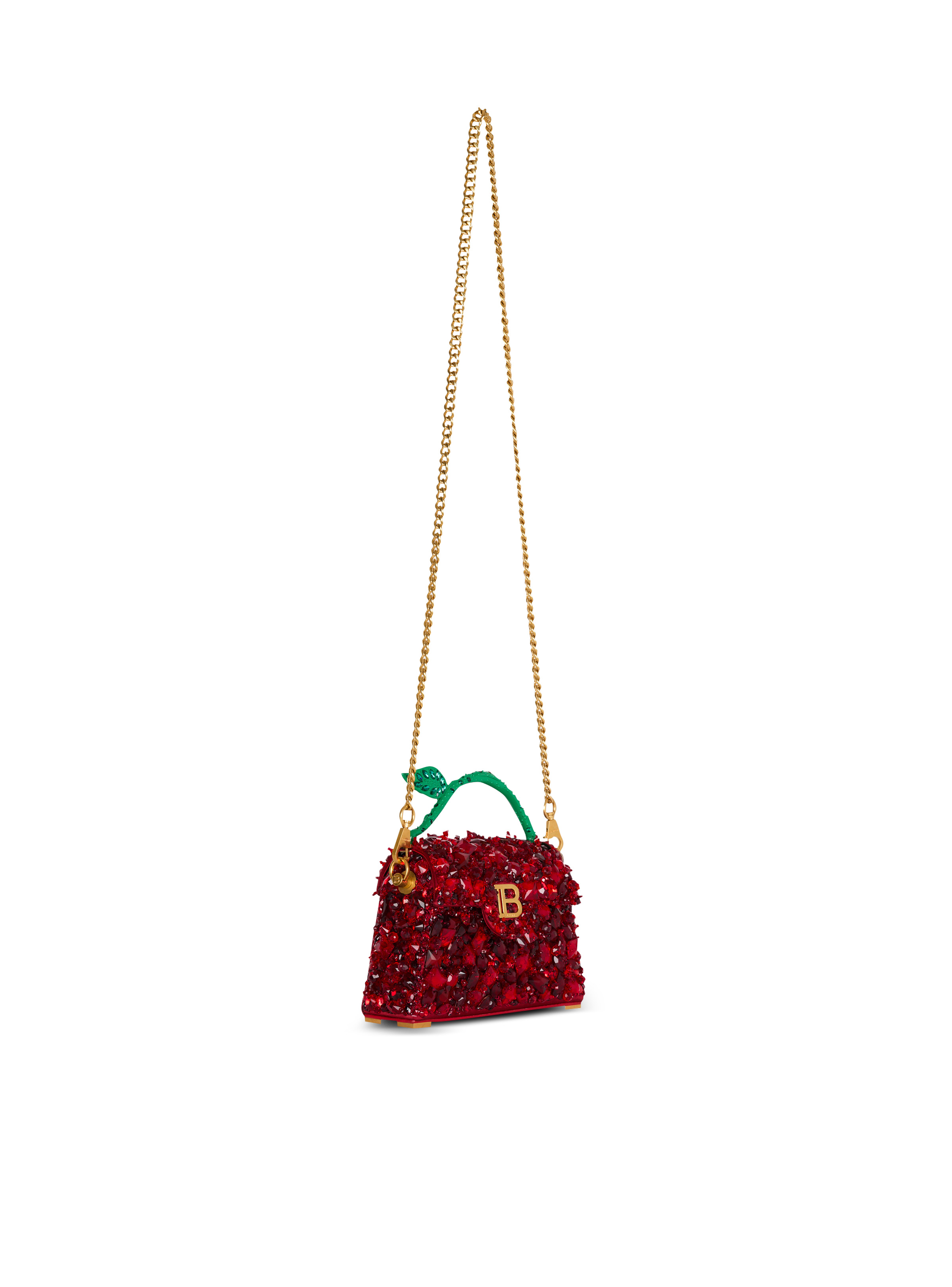 Small B-Buzz Dynasty bag in Strawberry-embroidered satin - 3