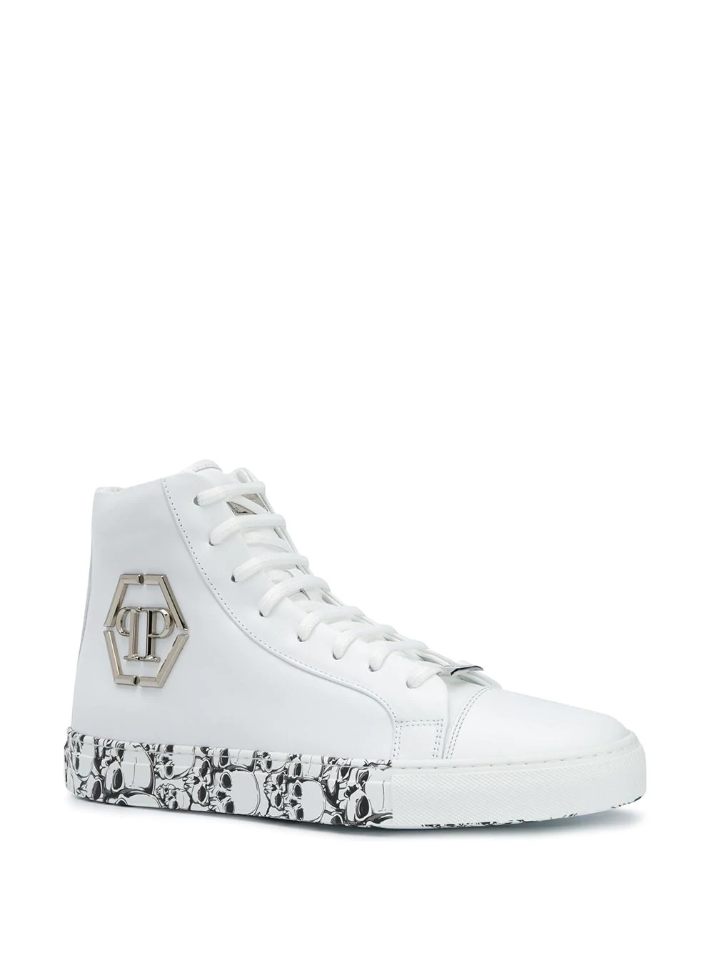 skull-print high-top sneakers - 2