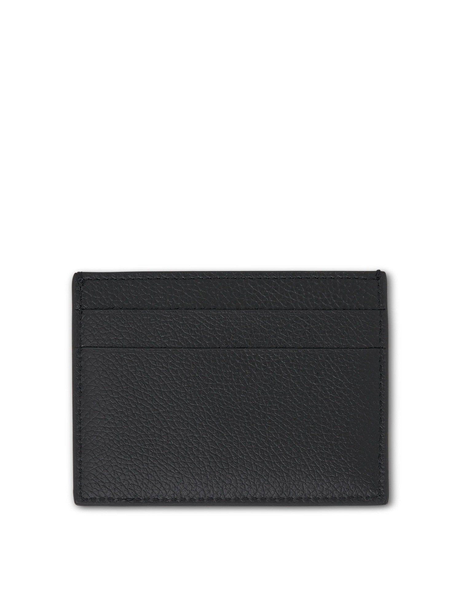 Grained Leather Cash Card Holder in Black/White - 2
