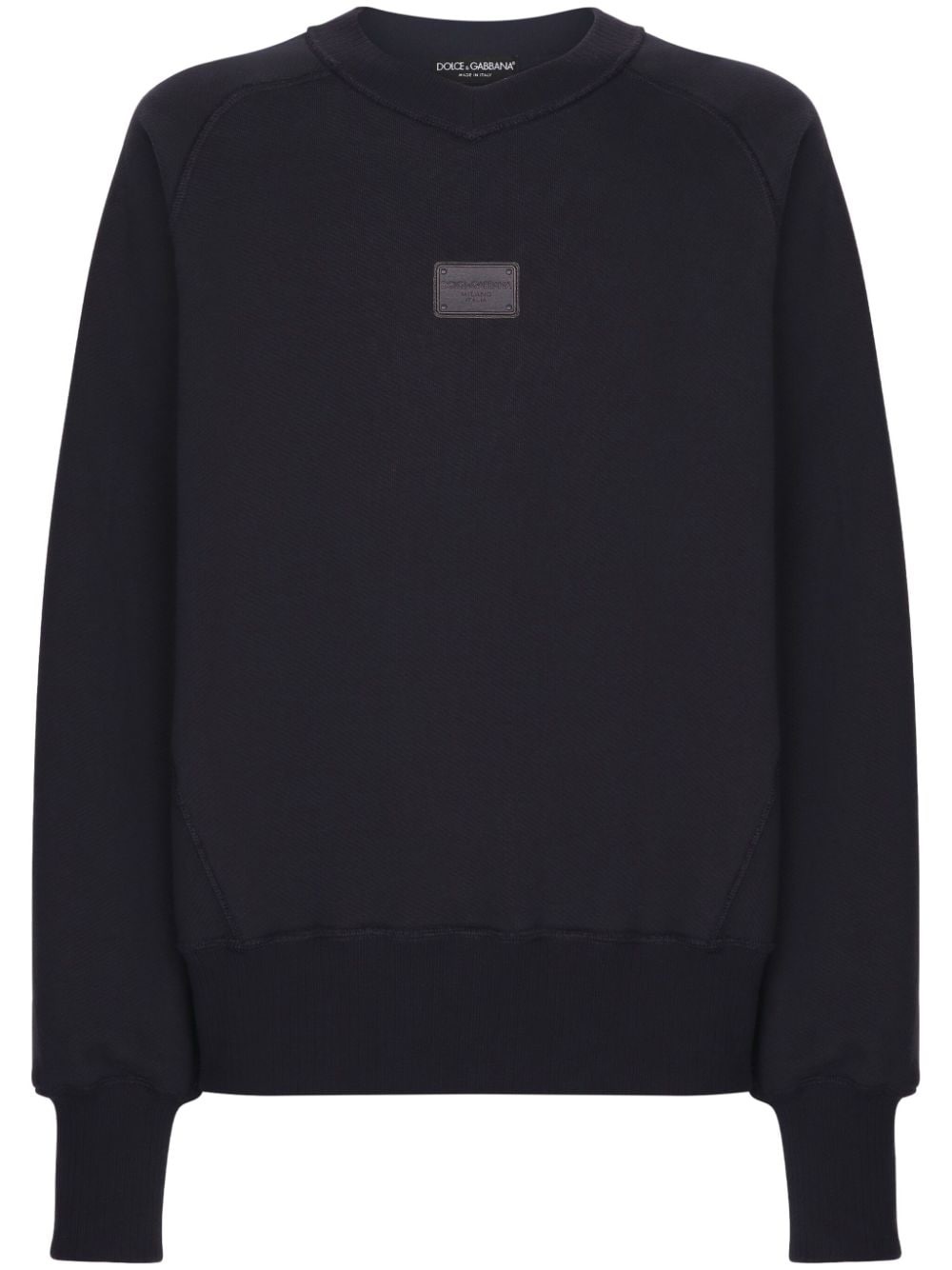 logo-plaque cotton sweatshirt - 1