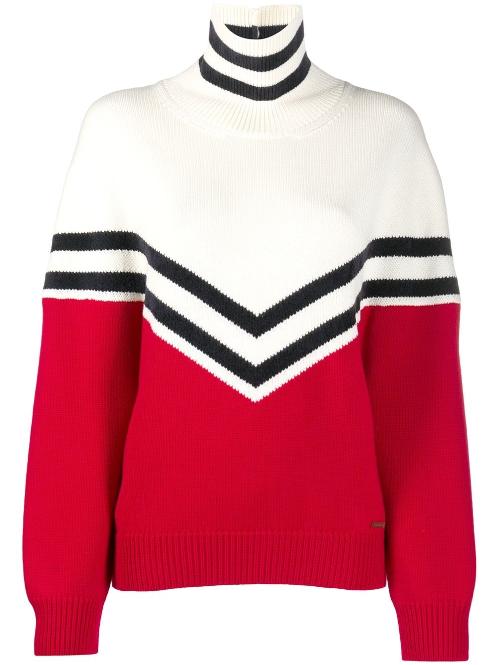 colour block roll neck jumper - 1