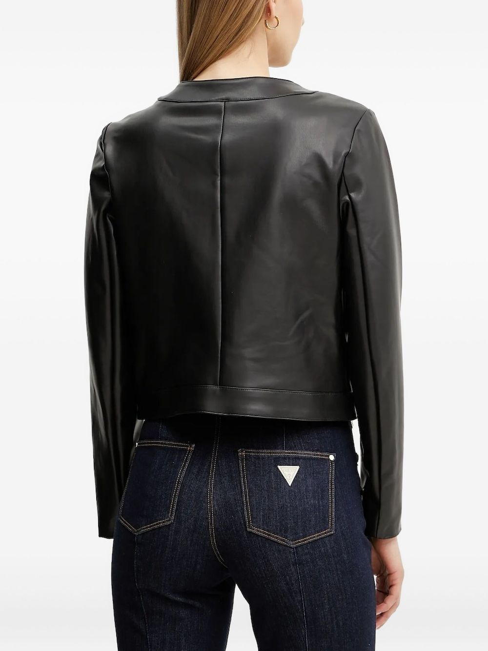 decorative-button cropped jacket - 2