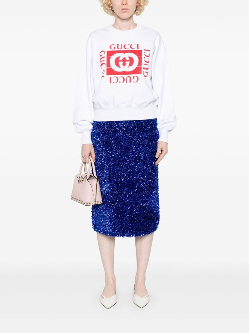 GUCCI flocked-logo sweatshirt outlook