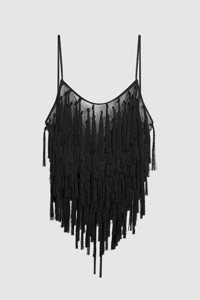 Tassel Tie Top - Black 7