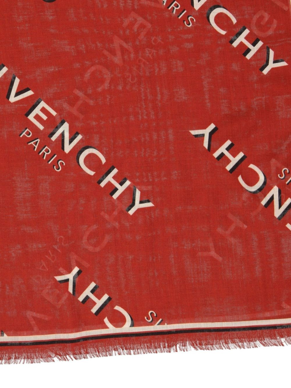 logo-lettering frayed scarf - 3
