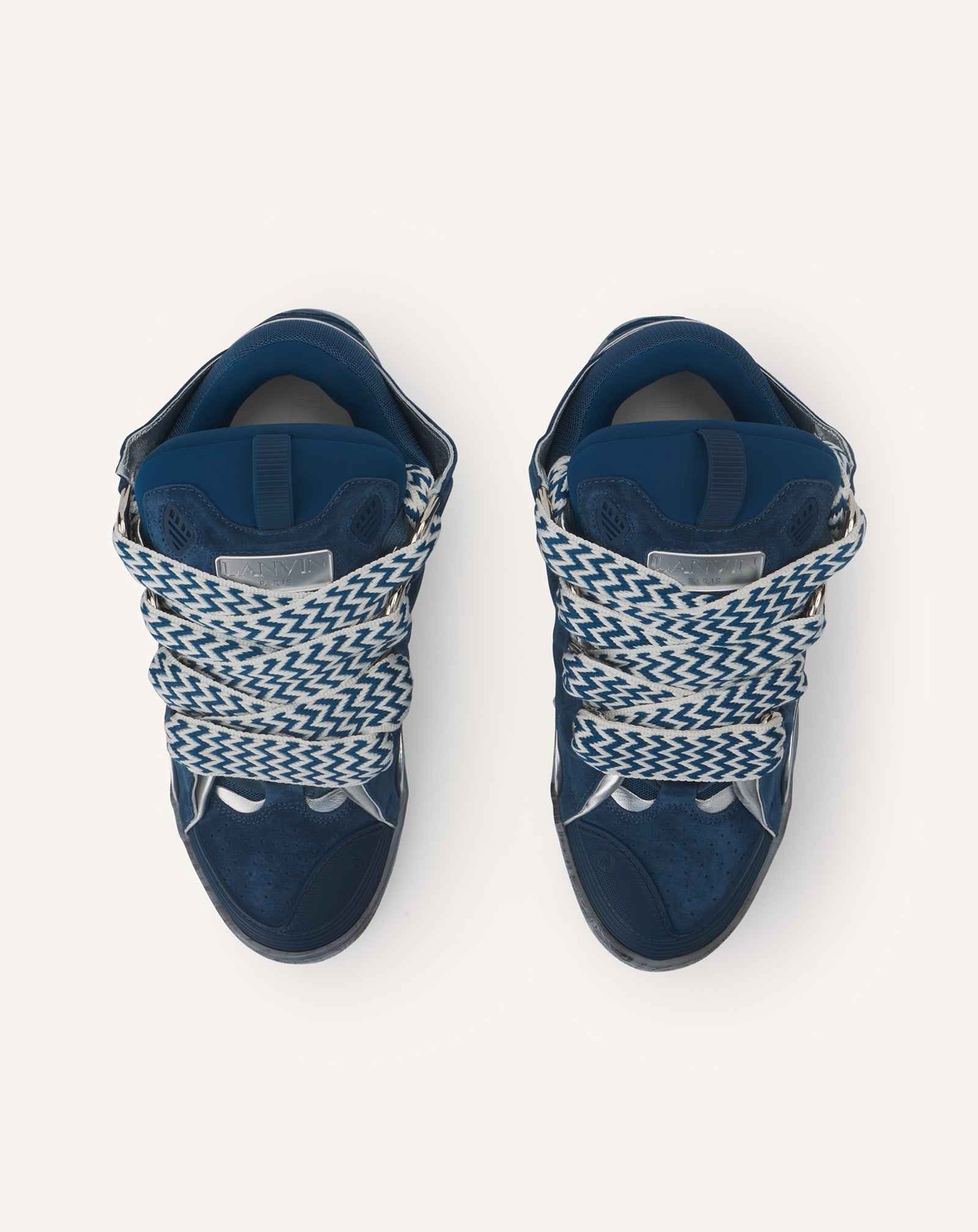 LEATHER CURB SNEAKERS WITH MARBLED SOLE - 5