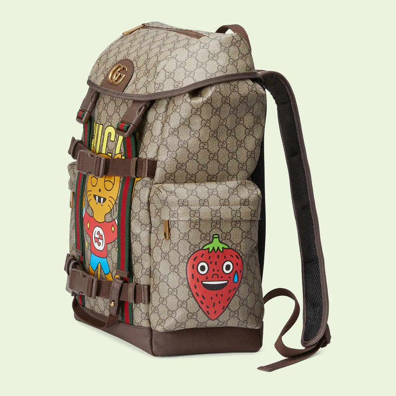 GUCCI Gucci cat print skateboard backpack outlook