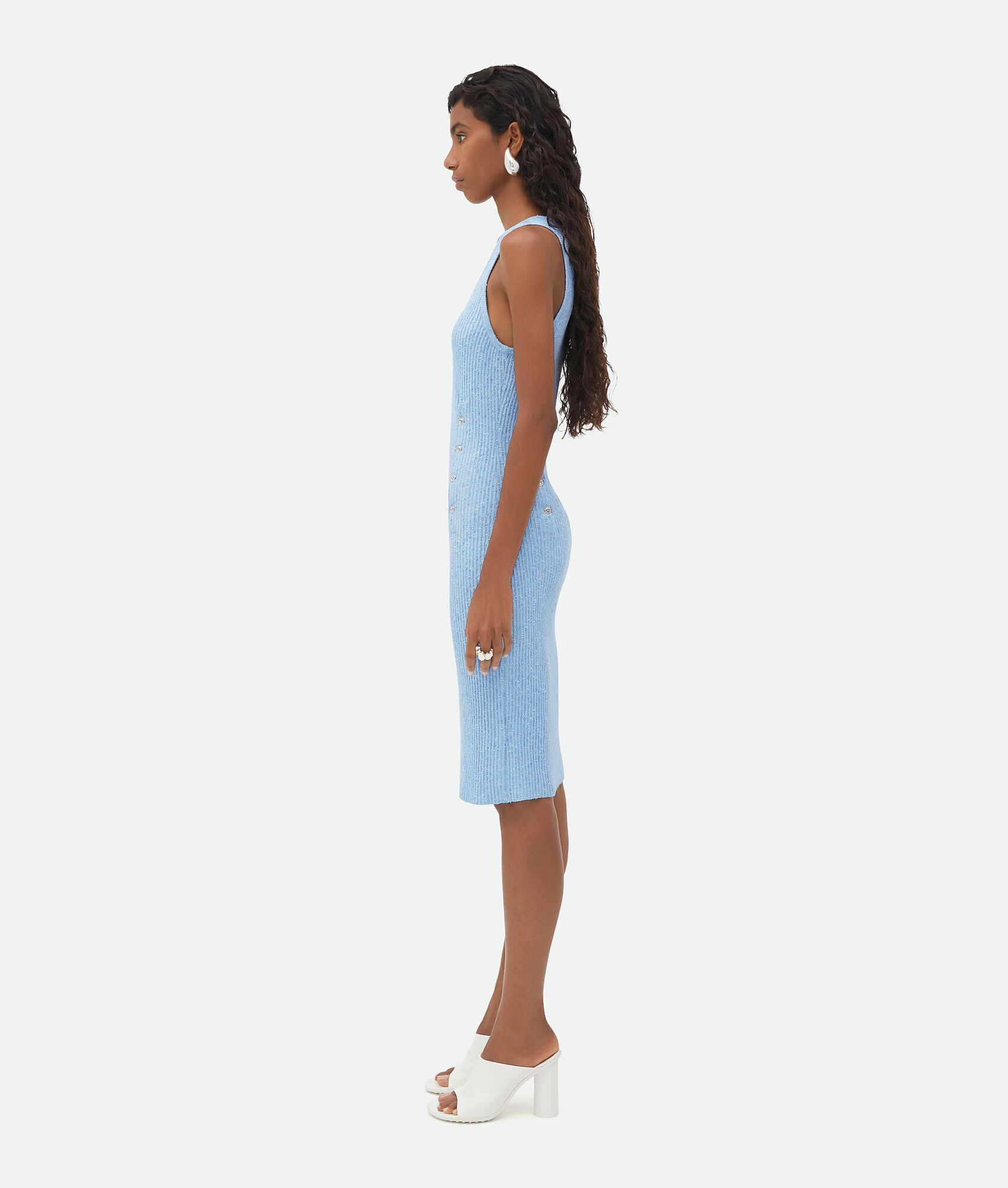 Slim Fit Ribbed Viscose Midi Dress - 2