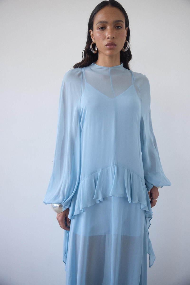 TERRAN MAXI DRESS IN SKY GEORGETTE CHIFFON 7
