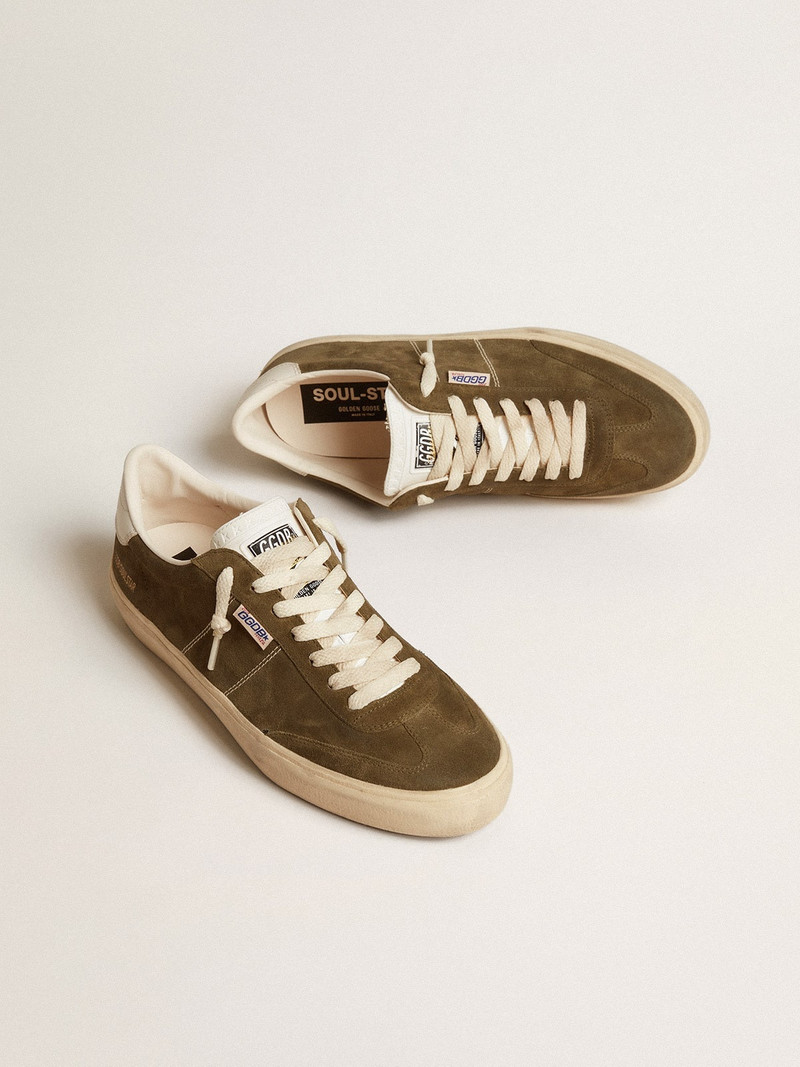 Golden Goose Men’s Soul Star in olive-green suede outlook