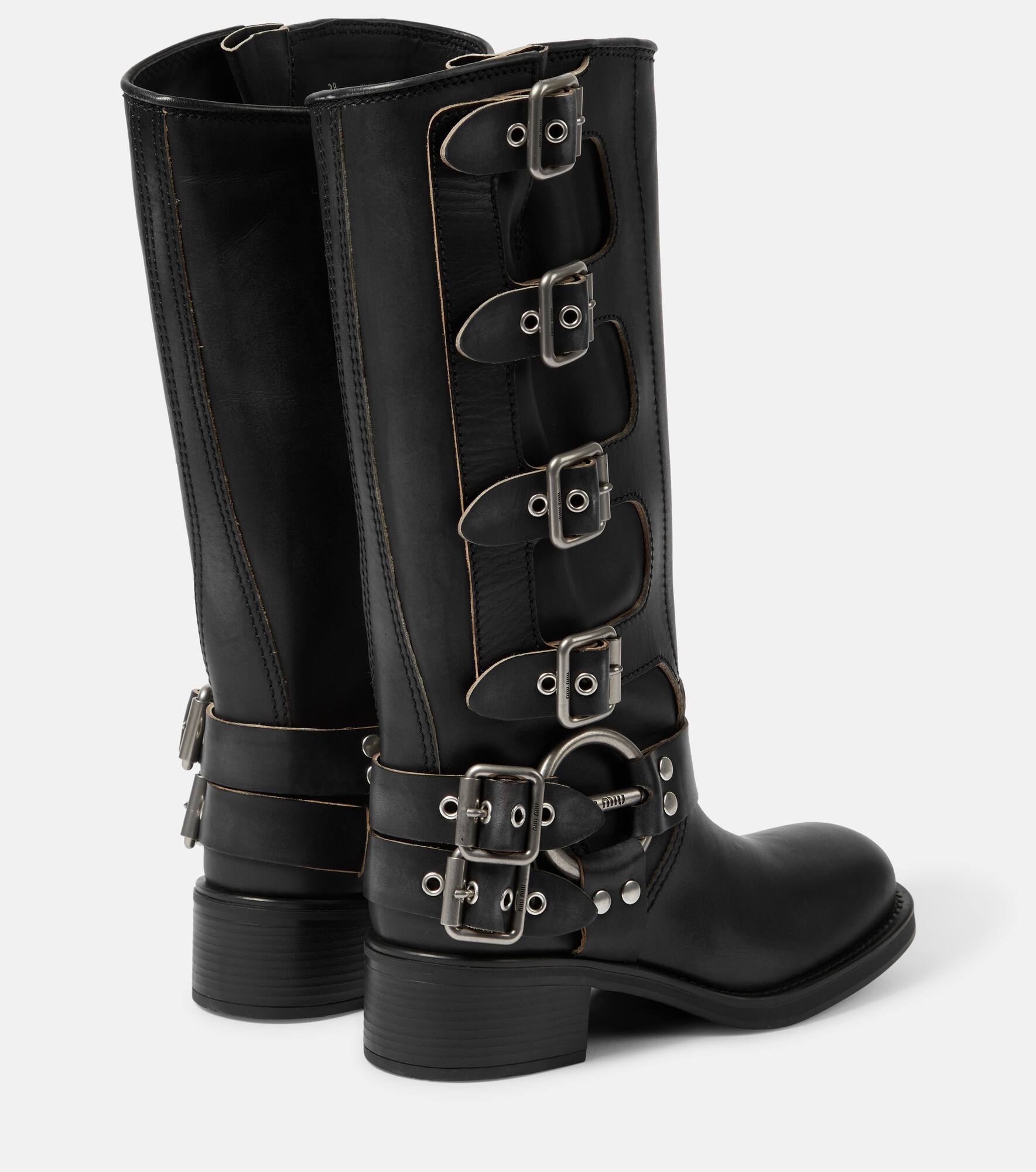 Leather biker boots - 2