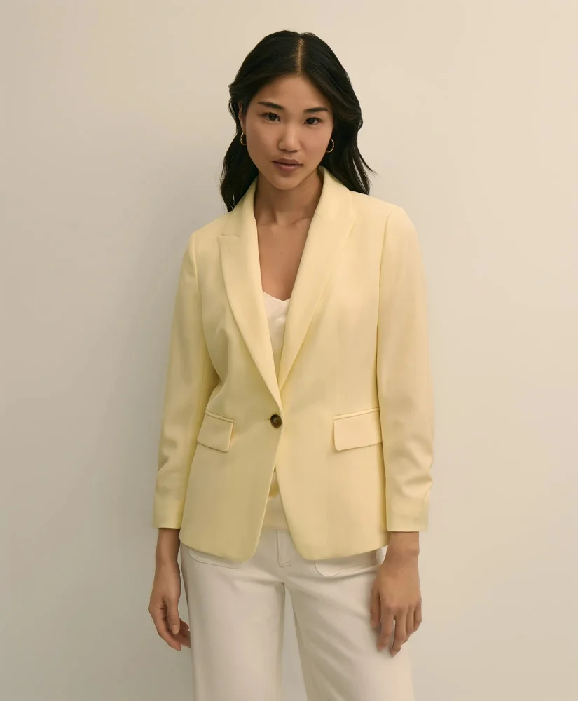 Crepe Ruched-Sleeve Jacket - 1