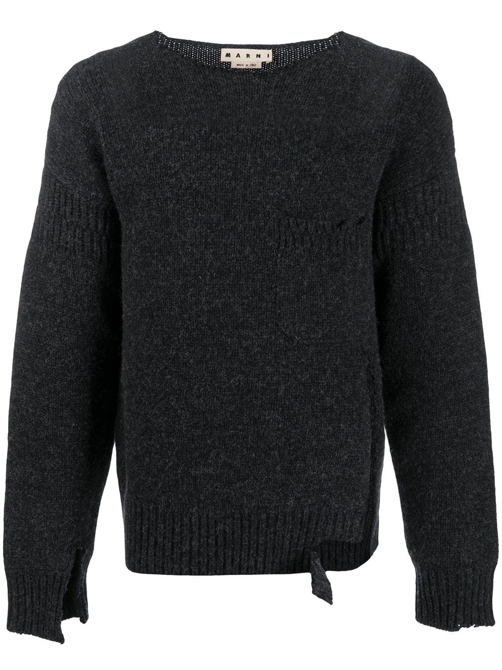 distressed effect knitted jumper - 1