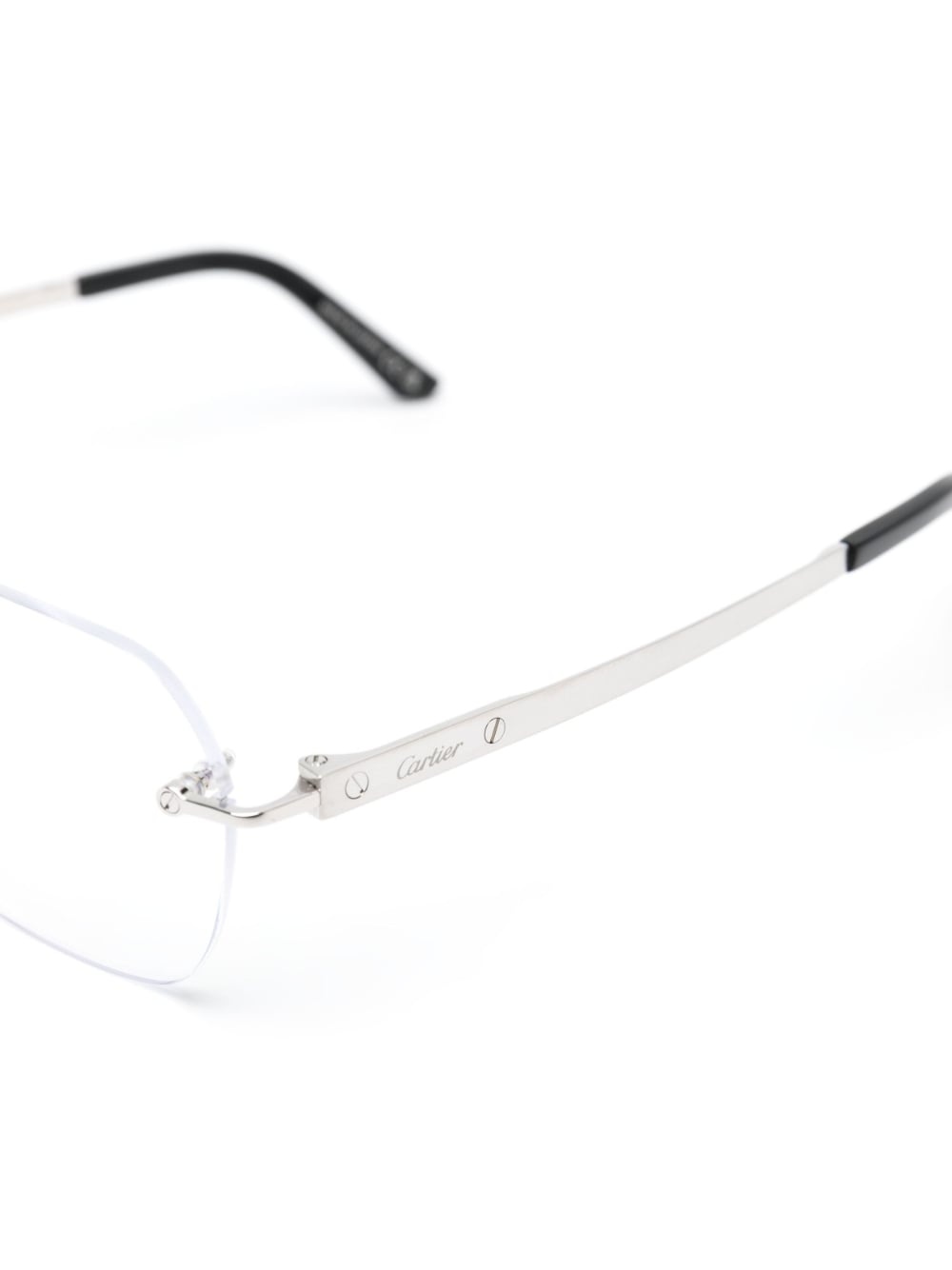 logo-engraved frameless glasses - 3