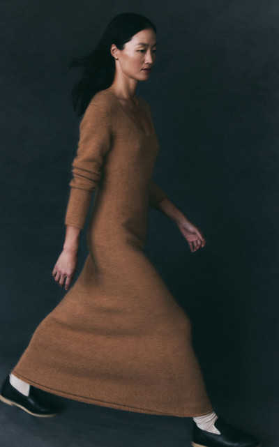 BY MALENE BIRGER Exclusive Wool-Mohair Midi Dress brown outlook