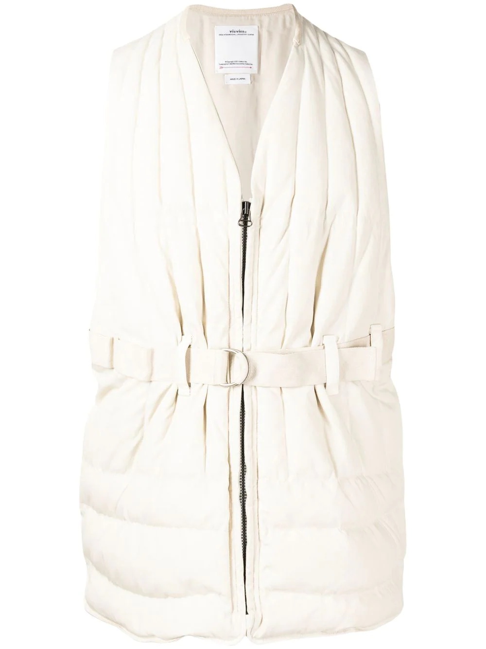 belted padded gilet - 1