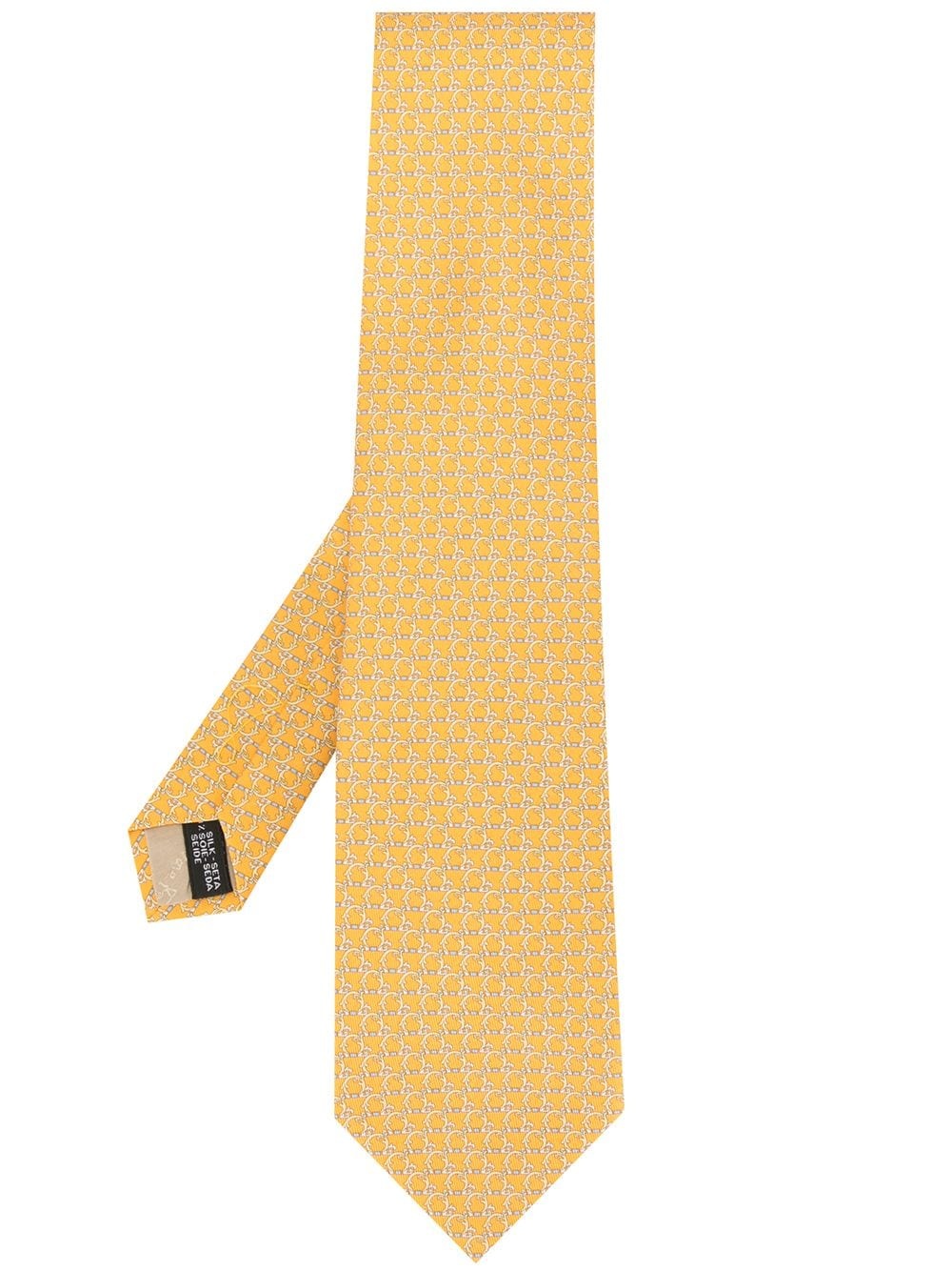 Gancini-print silk tie - 1