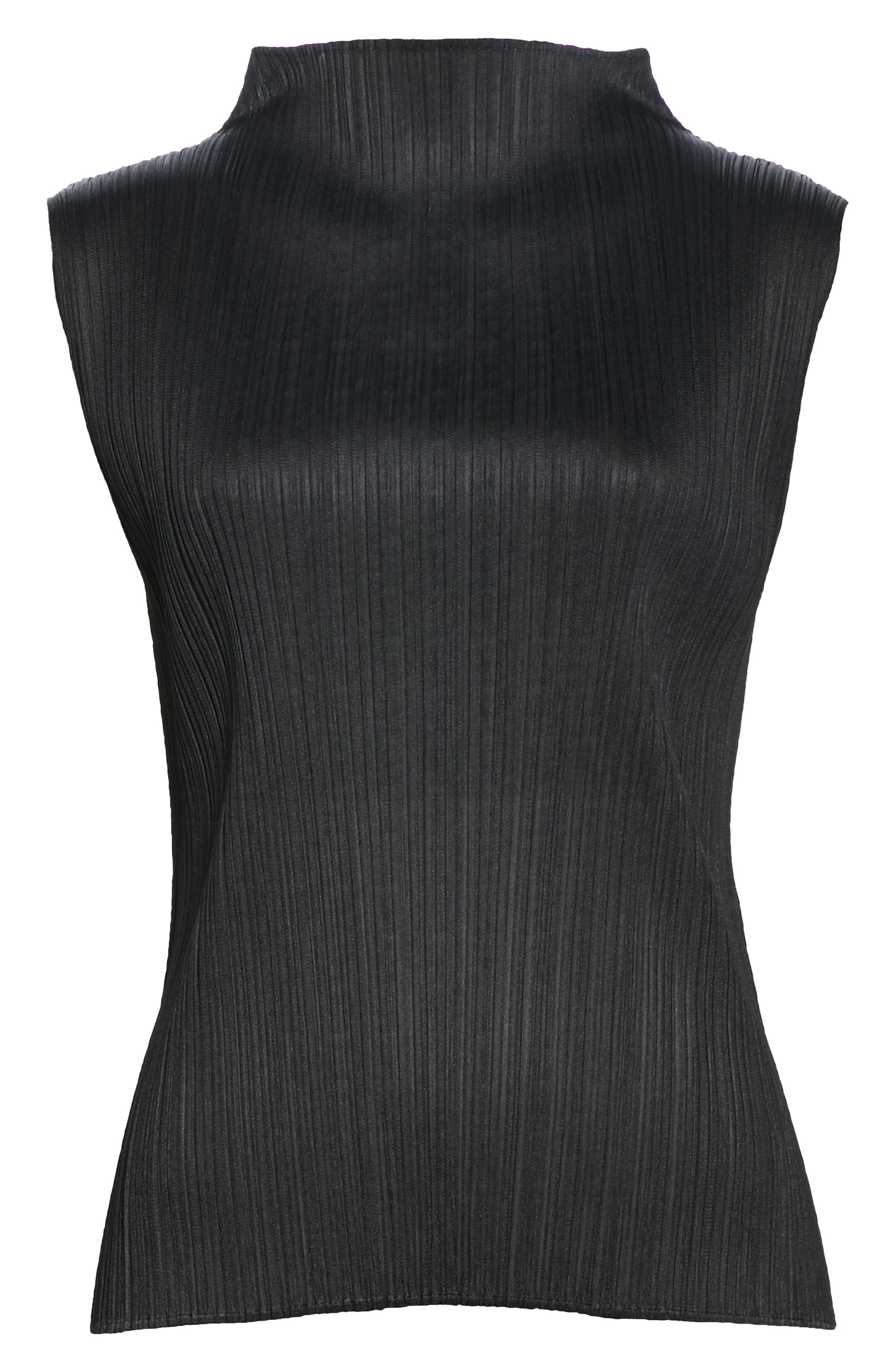 Pleats Please Issey Miyake Pleated Funnel Neck Top in Black at Nordstrom - 5