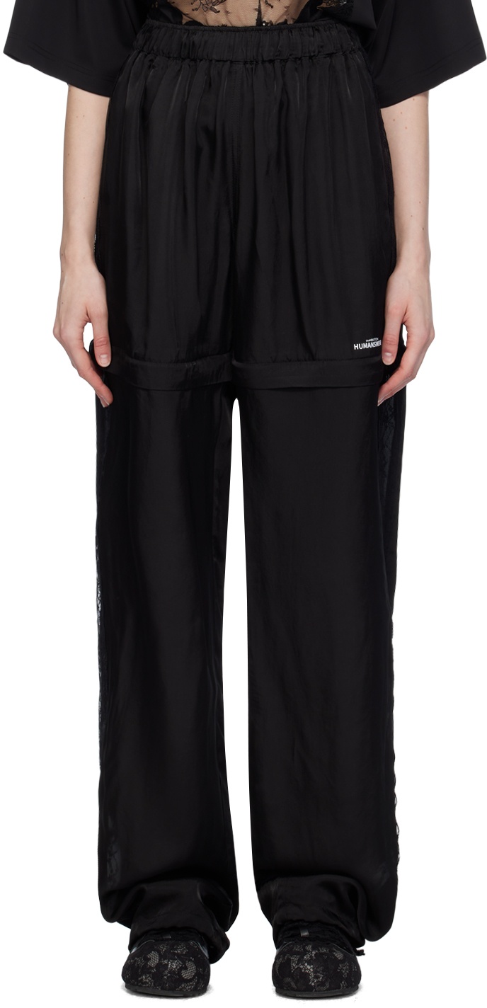 Black Lace Track Pants - 1