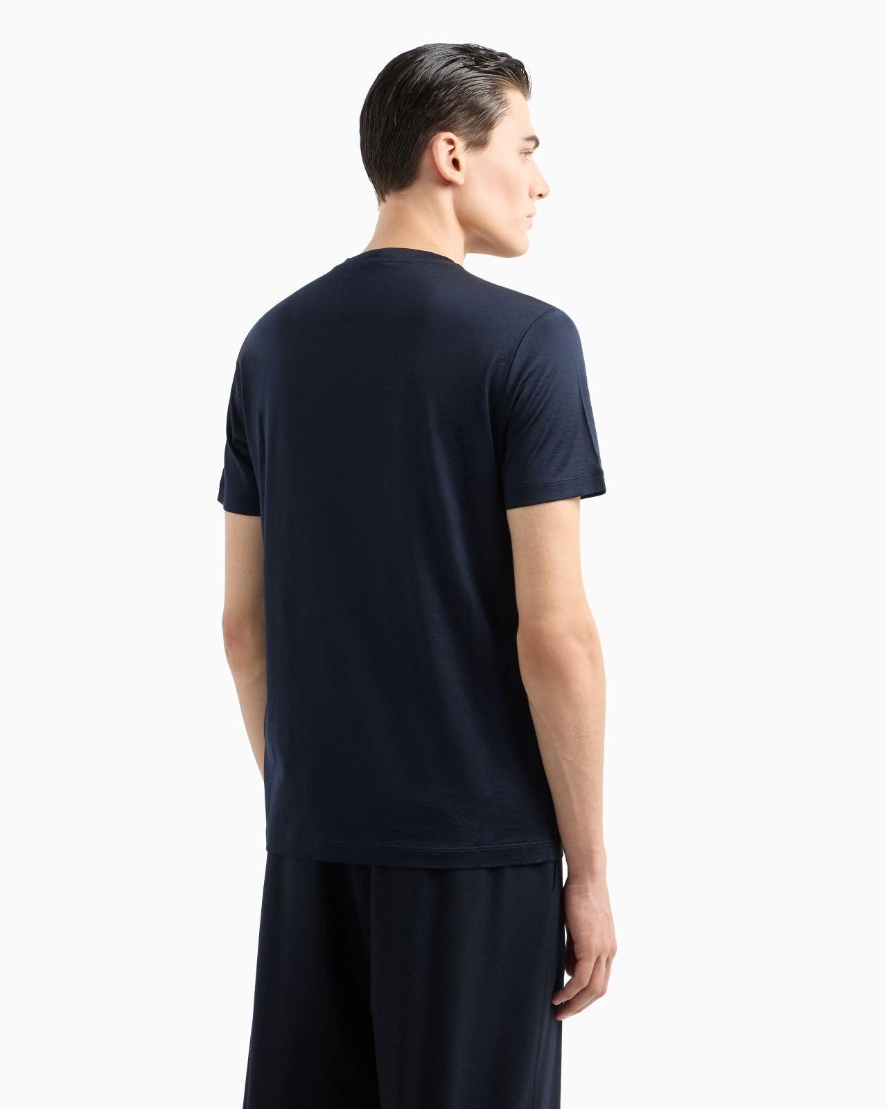 Plain-knit jersey T-shirt in a silk-and-cotton blend - 3