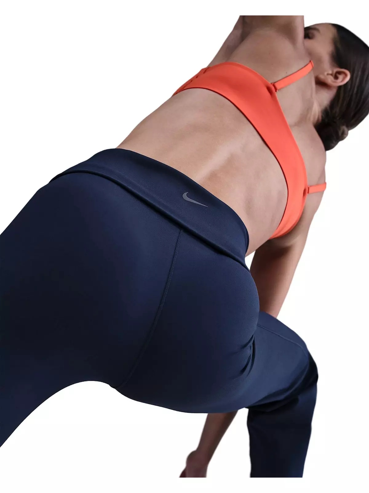 Women's One Dri-FIT High-Waisted Fold-Over Pants -Navy - 4