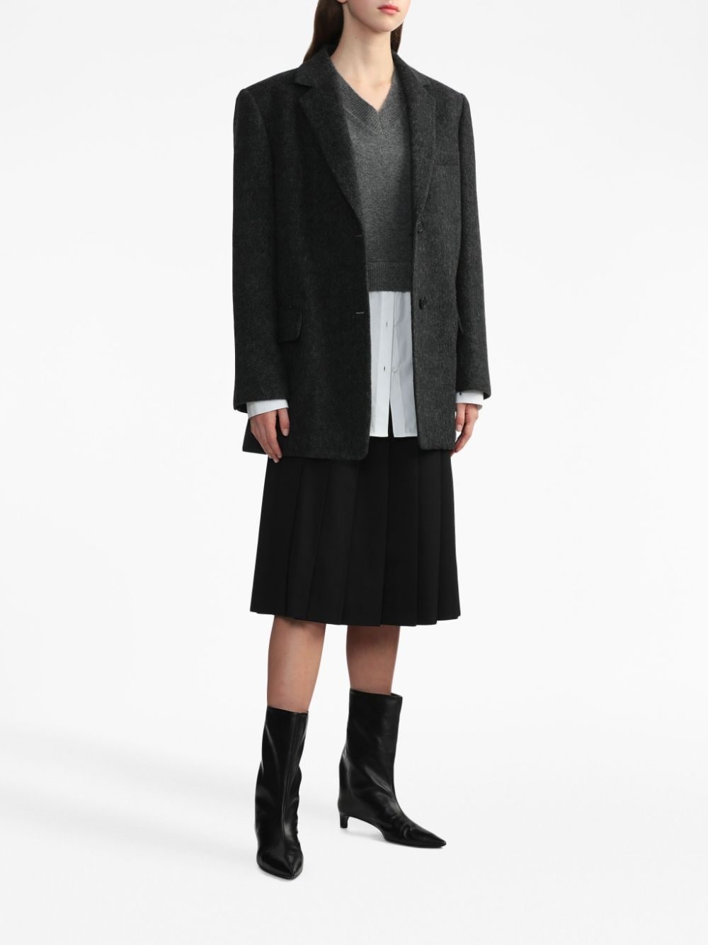knife-pleat wool skirt - 2